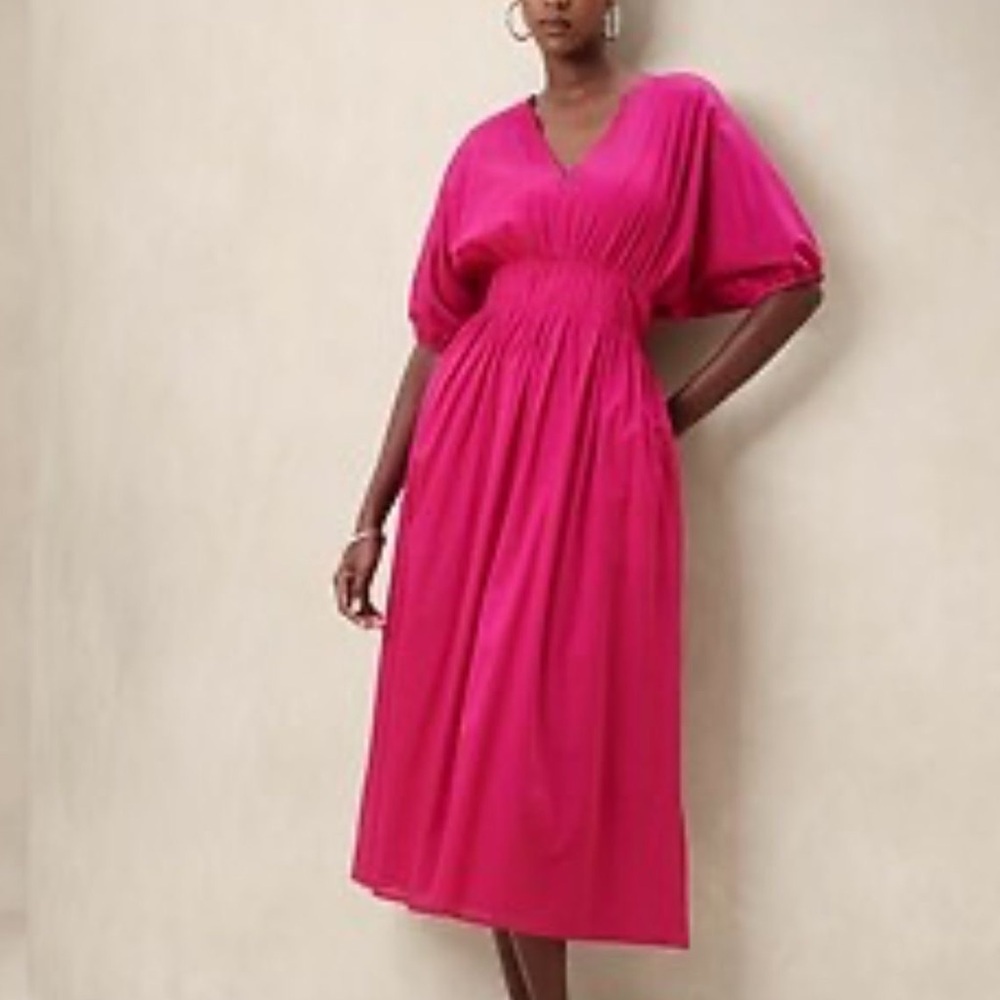 BANANA REPUBLIC | VOILE ELBOW-SLEEVE MIDI DRESS | WOMEN’S SIZE 6